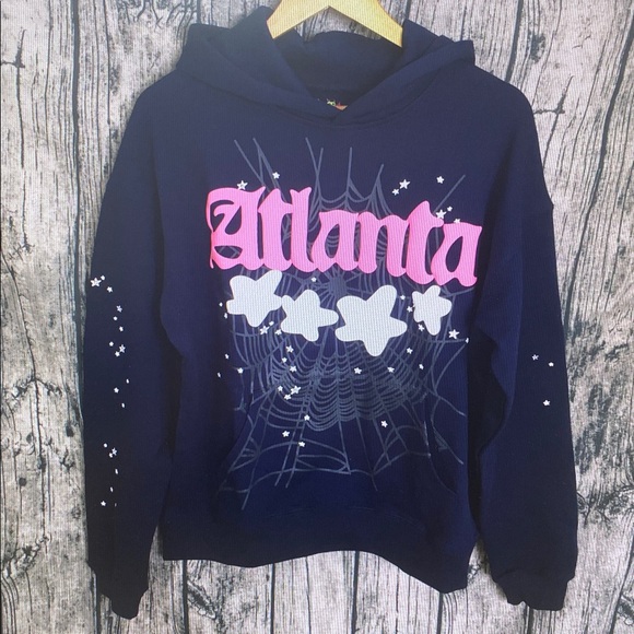 Navy Blue Graphic Hoodie - Picture 1 of 4